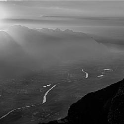 La vallée du Rhône et le Léman au fond